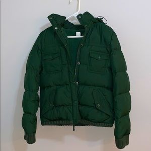 *Rare JCREW Dark Green Puffer Jacket*